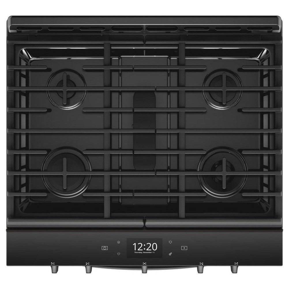 Whirlpool WEG750H0HB 5.8 Cu. Ft. Smart Slidein Gas Range with EZ2Lift™ Hinged Castiron